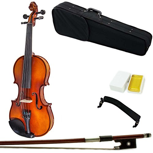 Paititi 15.5'' Size Upgrade Solid Wood Ebony Fitted Viola With Case Bow, Shoulder Rest and Rosin (15.5'')