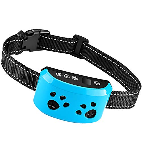Dog Bark Collar [2020 Upgrade ]-7 Adjustable Sensitivity and Intensity Levels-triple Anti-Barking Modes Rechargeable/Rainproof/Reflective -No Barking Control Dog Collar for Small Medium Large dogs