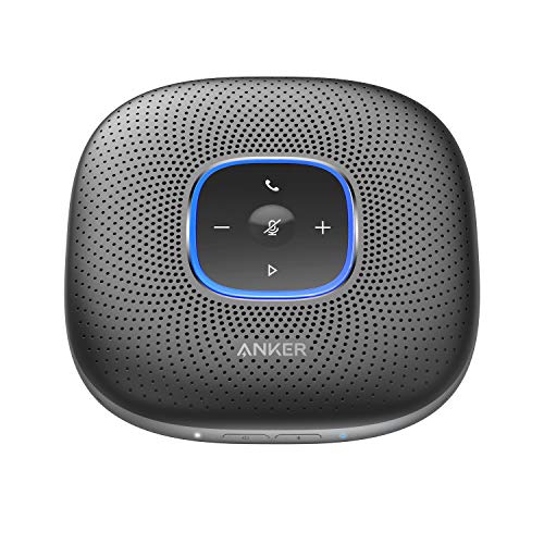 Anker PowerConf Bluetooth Speakerphone with 6 Microphones, Enhanced Voice Pickup, 24H Call Time, Bluetooth 5, USB C, Bluetooth Conference Speaker Compatible with Leading Platforms, For Home Office