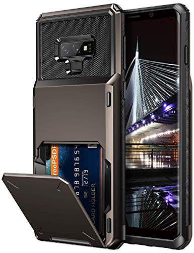 Vofolen Case for Galaxy Note 9 Case Wallet 4-Slot Pocket Credit Card ID Holder Scratch Resistant Dual Layer Protective Bumper Rugged Rubber Armor Hard Shell Cover for Samsung Galaxy Note 9 Gun Metal