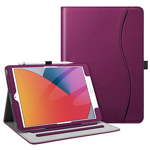 Fintie Case for New iPad 8th Gen (2020) / 7th Generation (2019) 10.2 Inch - [Corner Protection] Multi-Angle Viewing Folio Stand Cover with Pocket, Pencil Holder, Auto Wake/Sleep, Purple