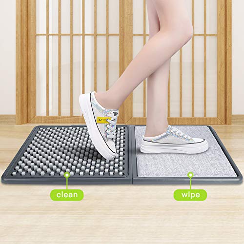 Disinfecting Shoe Mat for Entrance, Shoe Soles Disinfectant Floor Mats, Automatic Cleaning Sanitizing Mats for Home Hospital Restaurant, Indoor Outdoor, Household Foot Pads Easy to Install(Gray)