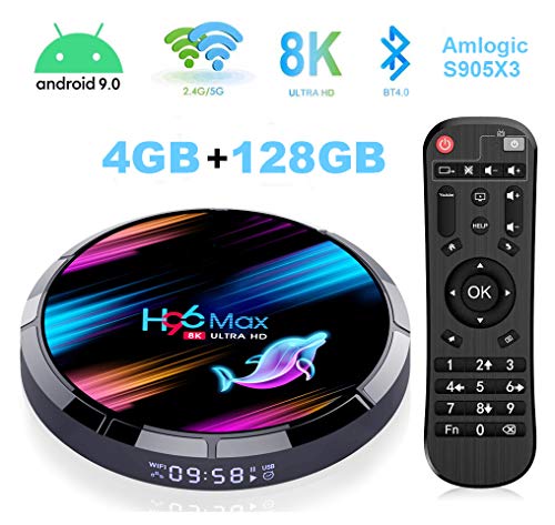 4GB 128GB Android TV Box, H96 Max X3 4K/8K Android 9.0 Smart TV Box Amlogic S905 X3 Chipset Support H265 VP9 Video Decoding 2.4G 5GWifi 1000M LAN USB3.0 Android Box
