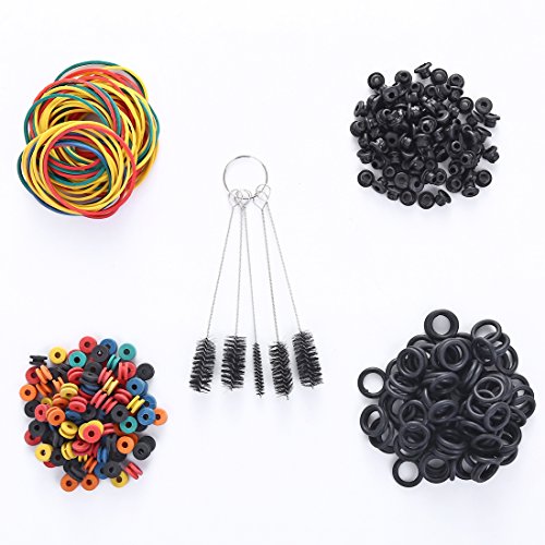 400pcs Tattoo Machine Parts Accessories,New Star Tattoo 100 Tattoo Rubber Bands,100 Tattoo Needle Grommets Pad,100 Tattoo O-rings,100 Tattoo Nipples&1 Tattoo Brush Set for Tattoo Machine Supplies