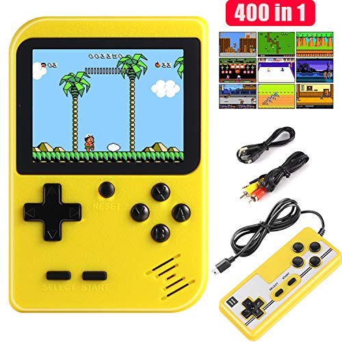 Diswoe Handheld Game Console, Portable Retro Game Player With 400 Classical FC Games 2.8-Inch Color Screen Handheld Gameboy Support TV Two Players 800mAh Rechargeable Battery Gift for Kids and Adult