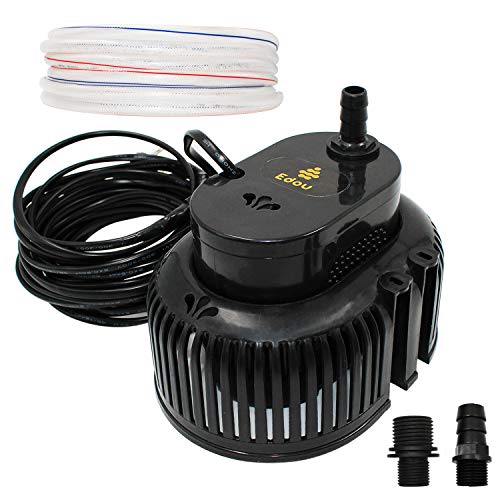 EDOU 850 GPH Swimming Pool Cover Pump Above Ground,Including 16' Drainage Hose and 3 Adapters,Ideal for Water Removal,Black