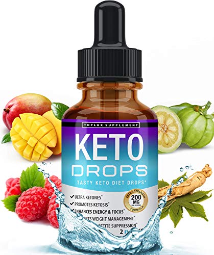 Keto Diet Drops Weight Loss Ketogenic Supplement - Premium Fat Burner Formula to Boost Metabolism, Suppress Appetite & Cravings, Better Absorption Liquid, Garcinia Cambogia, Effective for Men & Women