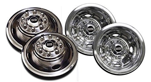 PacificDualies 49-1608 Polished 16 Inch 8 Lug Stainless Steel Wheel Simulator Kit for 1974-2000 Chevy GMC 3500; 1974-1998 Ford F350; 2008-2021 E350/E450 Van; 1974-1999 Dodge Ram 3500