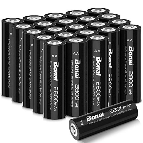 BONAI AA Rechargeable Batteries 2800mAh 1.2V Ni-MH Battery batería recargable Low Self Discharge Rechargeable Batteries 24 Pack