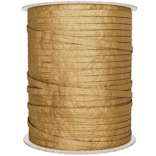 Gold Ribbon | BonBon Paper Natural Paper Raffia Ribbon in Metallic Gold