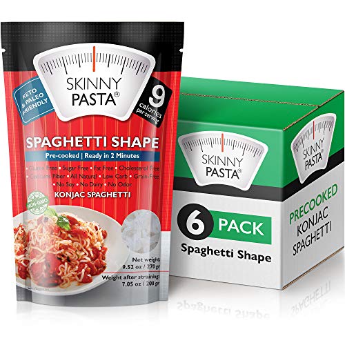 Skinny Pasta 9.52 oz - The Only Odor Free 100% Konjac Noodle (Shirataki Noodles) - Pasta Weight loss - Low Calorie Food - Healthy Diet Pasta - Spaghetti - 6-Pack