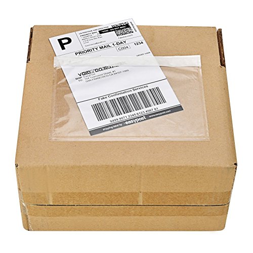 7.5' x 5.5' Clear Adhesive Top Loading Packing List/Shipping Label Envelopes (200 Pack)