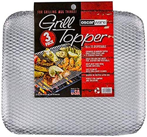 Oscarware 3-Pack Disposable Grill Topper, 16 by 12-Inch