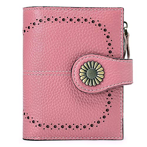 SENDEFN Wallet for Women RFID Leather Coin Purse Bifold Card Case with Zipper Pocket