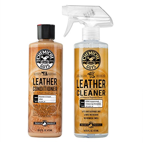 Chemical Guys Leather Cleaner and Conditioner Complete Leather Care Kit (16 Oz) (2 Items)