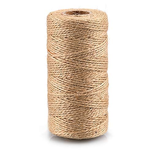 KINGLAKE 328 Feet Natural Jute Twine Best Arts Crafts Gift Twine Christmas Twine Durable Packing String