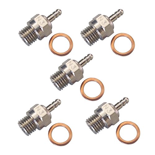 Shaluoman N3 Hot Spark Glow Plug for RC Nitro Engines Car Truck Traxxas Pack of 5