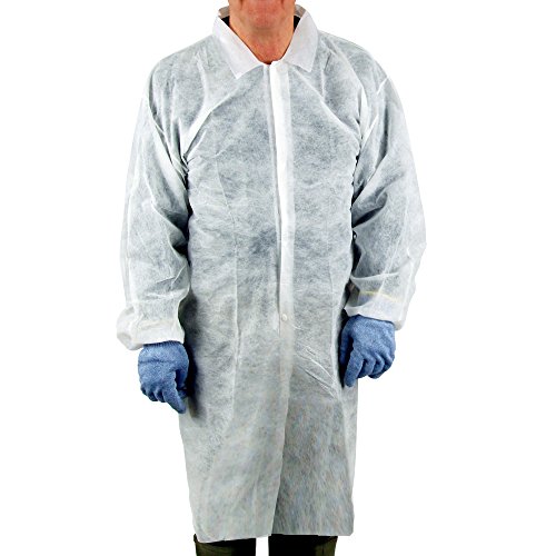 UltraSource Disposable Poly Lab Coats, Large (Pack of 30)