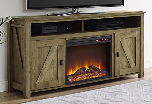 Ameriwood Home Farmington Electric Fireplace TV Console for TVs up to 60', Natural -