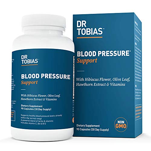 Dr. Tobias Blood Pressure Support - Supplement with Hibiscus & Hawthorn, Non-GMO, for Cardiovascular Health (90 Capsules)