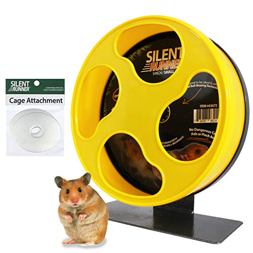 Silent Runner 9' - Exercise Wheel + Cage Attachment - for Hamsters, Gerbils, Mice and Other Small Pets