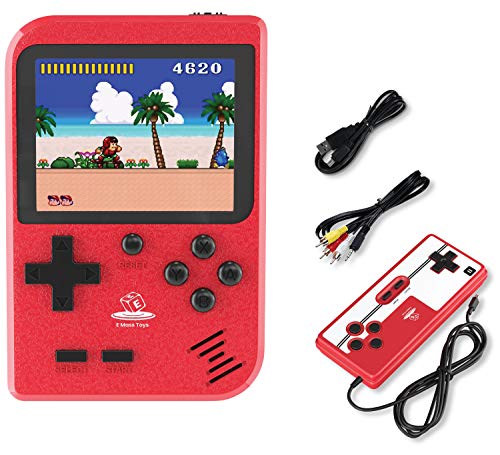 Emass Handheld Game Console, Retro Mini Game with 400 Classic FC Games- USA BRAND - 2.8-Inch Color Screen Support for Connecting TV & Two Players 800mAh Rechargeable Battery Suitable for Kids & Adults