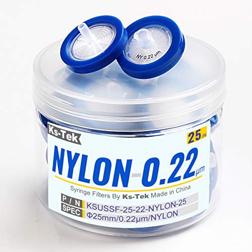 Syringe Filters Nylon 25 mm 0.22 um Non Sterile 25/pk by KS-Tek