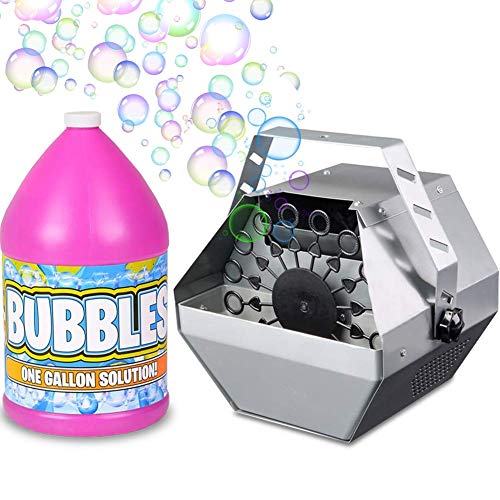 HeroFiber Bubble Machine Blower + 1 Gallon Bubble Solution, Great for Birthday Parties, Weddings, Outdoor Playtime, Fun Activities and Entertainment, Bubble Maker Machine for Kids Boys and Girls