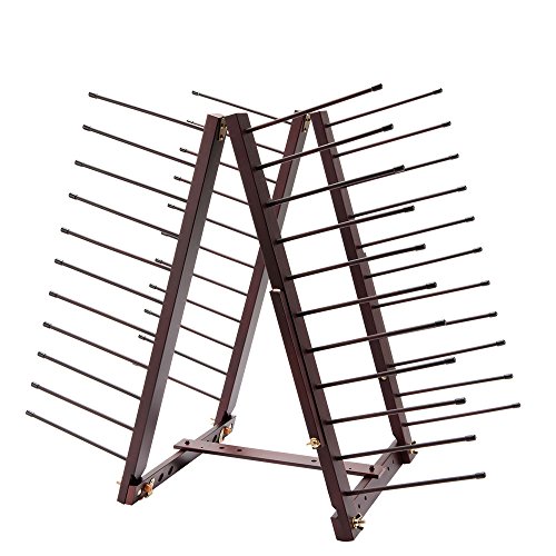 Creative Mark Rue Art Drying Rack, Perfect for Artist Canvas Panels, Paper, Prints, Ladder Style Storage Rack- Mahogany Finish