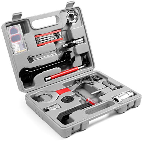 Odoland Bike Repair Tool Kit, 26 in 1 Bicycle Maintenance Tool Set with Multifunction Tool, Torque Wrench and Tool Box, Perfect for Repair Tyres, Brakes, Lights, Chains, Pedal, Mountain Road Bike