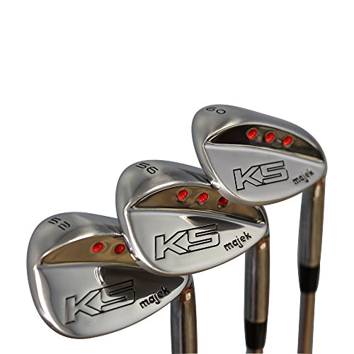 Majek Golf Men's Complete Wedge Set: 52° Gap Wedge (GW), 56° Sand Wedge (SW), 60° Lob Wedge (LW) Right Handed Regular Flex Steel Shaft