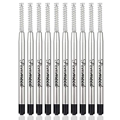 Ballpoint Pen Refills with Spring for Penneed B5/B6/B8 Pen, Parker Waterman Compatible Ballpoint Pen Refills Twist Action Medium Point 1.0mm Pack of 10(Black Ink)