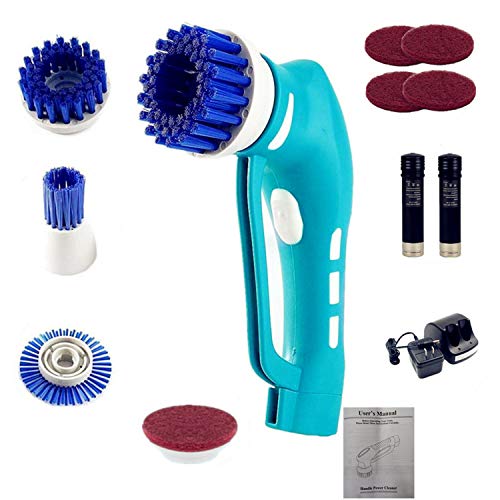 Electric Scrubber Power Cordless, Portable 360 Handheld Washing Cleaning Machine with 7 Replaceable Brush Heads, High Rotation for Bathroom, Floor, Kitchen, Car, Sink, Wall, Window.