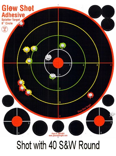 75 Pack - 8' Reactive Splatter Targets - Glowshot - Multi Color - Gun and Rifle Targets - Glow Shot (Adhesive Multi-Color - 75 Pack)