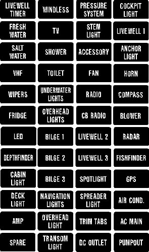 Predator Marine Fishing Boat Switch Instrument Panel Decal Label or Switch or Fuse Description std. Set