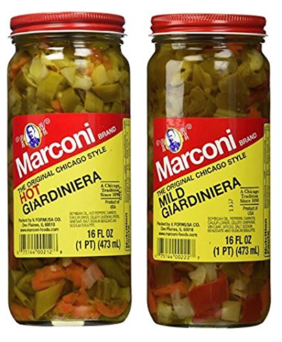 Marconi The Original Chicago Style Hot & Mild Giardiniera 16 oz (Variety Pack)