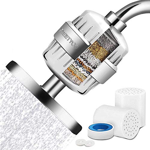 Shower Filter 15 Stage For Hard Water, Universal Shower Head Water Softener with 2 Cartridges, High Output Shower Head Filter Removes Chlorine and Harmful Substances