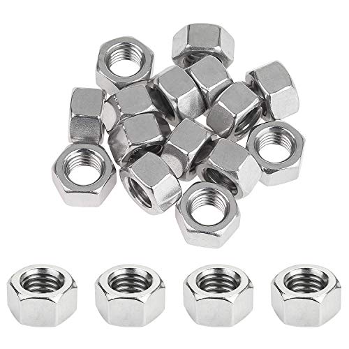 Powlankou 16 Pieces 1/2'-13 Stainless Hex Nut, Stainless Steel (304) 18-8 Nuts