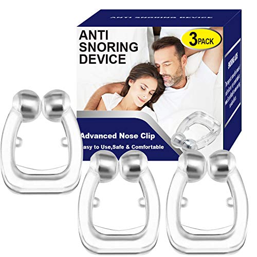 Anti Snoring Device Stop Snore Solution Magnetic Nose Clip, Snore Care Set of 3 Stopper Silicone Clip Reducing Aids for Men and Women Sleep Well