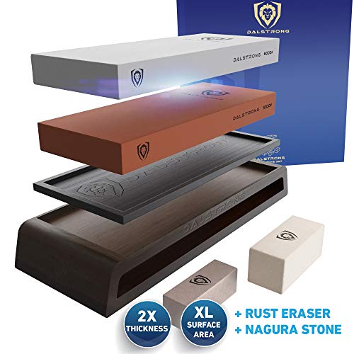 DALSTRONG - Premium Whetstones - Extra Large Grit Stones - Top-Grade Corundum - Thick - Ultra-Durable… (#1000/#6000 Grit Premium Whetstone Kit)