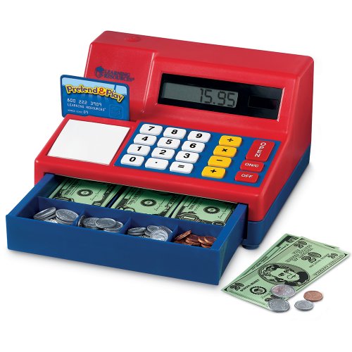 Learning Resources Pretend & Play Calculator Cash Register, 73 Pieces