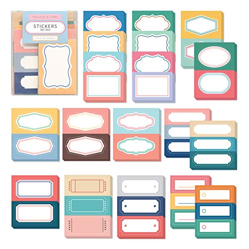 Monolike Message & Label Sticker - Retro Set, 16 Type Stickers 3 Sheet per Design Total60 Sheets