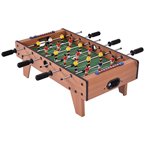 Giantex 27' Foosball Table, Easily Assemble Wooden Soccer Game Table Top w/Footballs, Indoor Table Soccer Set for Arcades, Game Room, Bars, Parties, Family Night