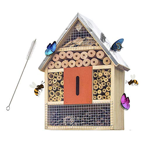 FUNPENY Wooden Insect House, Insect Hotel for Butterfly, Bees and Ladybugs (Large)