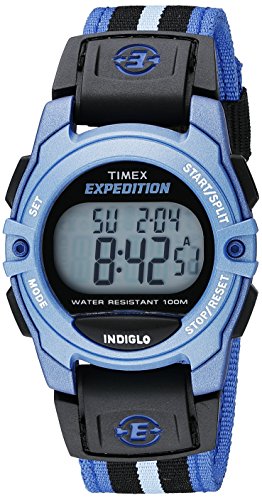 Timex Unisex TW4B02300 Expedition Mid-Size Digital CAT Blue/Black Nylon Strap Watch