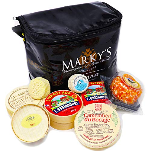 Marky’s French Cheese Assorted Gift Box – 8 Cheeses – Brillat Savarin, Pont L'eveque, Berthaut Epoisses, Petit Livarot, Camembert, Delice, Crottin Maitre, Crottin De Champcol