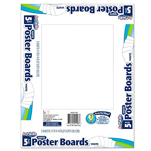 ArtSkills 11' x 14' Poster Boards, School Project Supplies, 5 Pack, White