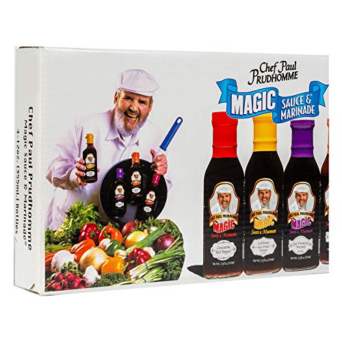 Chef Paul Prudhomme's Magic Seasoning Blends ~ Sauce & Marinade Giftpack, Qty. 4- 12 fl. oz. Bottles