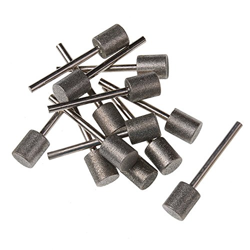 Diamond Grinding Bits Kangteer 10pcs 3mm Shank 8mm Cylindrical Nose Diamond Polishing Abrasive Mounted Points