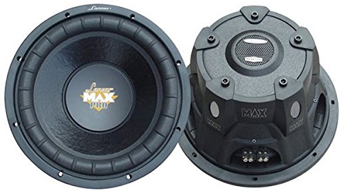 Lanzar 12in Car Subwoofer Speaker - Black Non-Pressed Paper Cone, Stamped Steel Basket, Dual 4 Ohm Impedance, 1600 Watt Power and Foam Edge Suspension for Vehicle Audio Stereo Sound System - MAXP124D